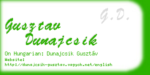 gusztav dunajcsik business card
