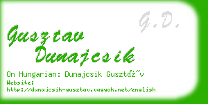 gusztav dunajcsik business card